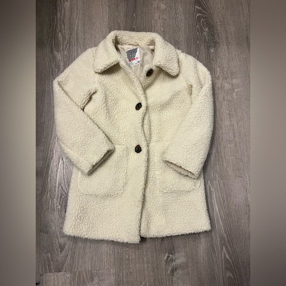 Kensie Girl Other - Girl's Kensie Girl Ivory Sherpa Peacoat- Size 7/8- Pre-owned